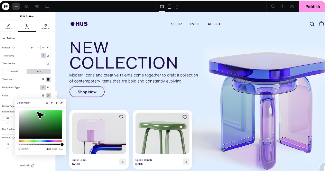 Customize your store with Elementor page builder.