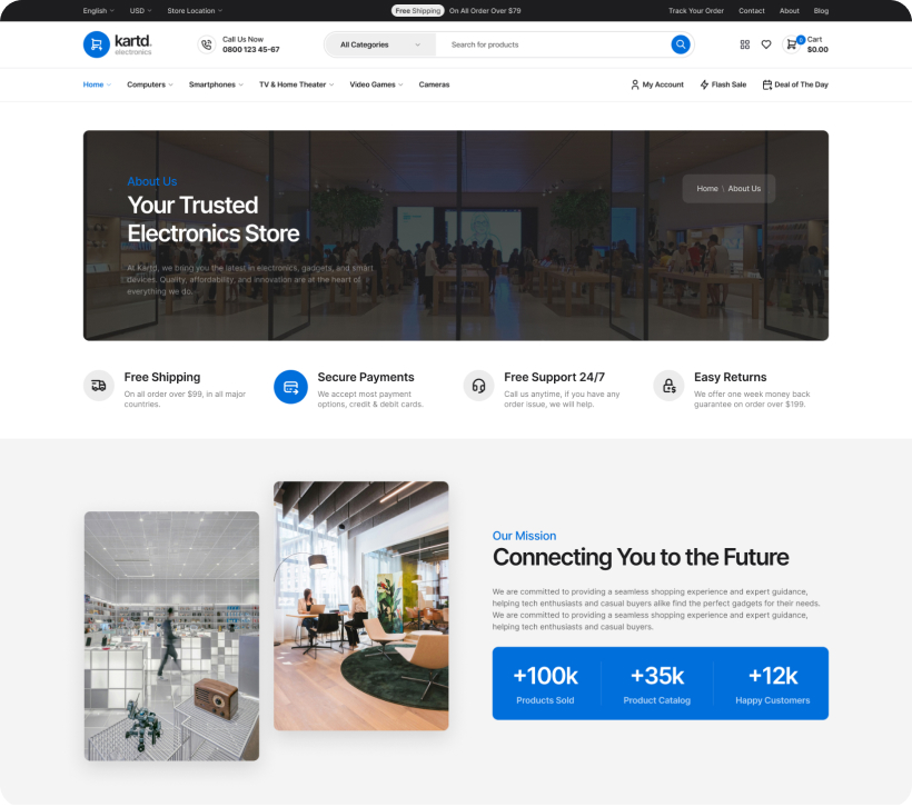About us - pages | Kartd - Electronics Elementor & WooCommerce